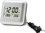 Термометр цифровой электронный ТЕ-510 для одновременного измерения температуры дома и на улице + часы-будильник 